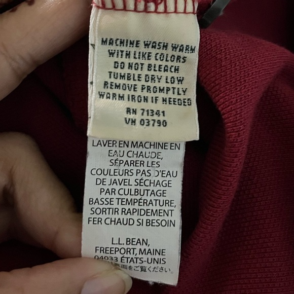 L.L. Bean Burgundy Long-Sleeve Polo Shirt Men’s Large 100% Cotton Classic Fit - Picture 2 of 16